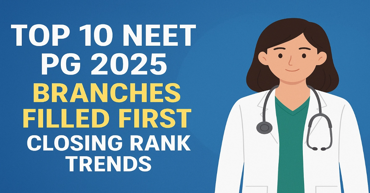 Top 10 NEET PG 2025 Branches Filled First | Closing Rank Trends