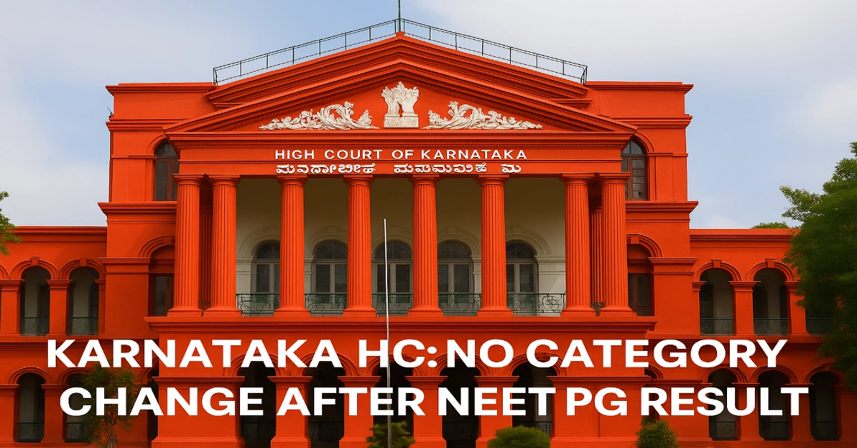 Karnataka HC Rejects Plea to Modify Category