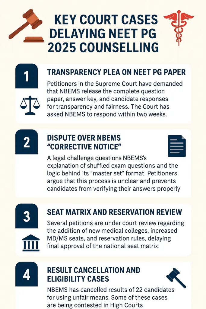 Key Court Cases Delaying NEET PG 2025 Counselling