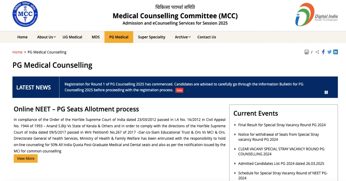 NEET PG 2025 Counselling Registration Begins Today