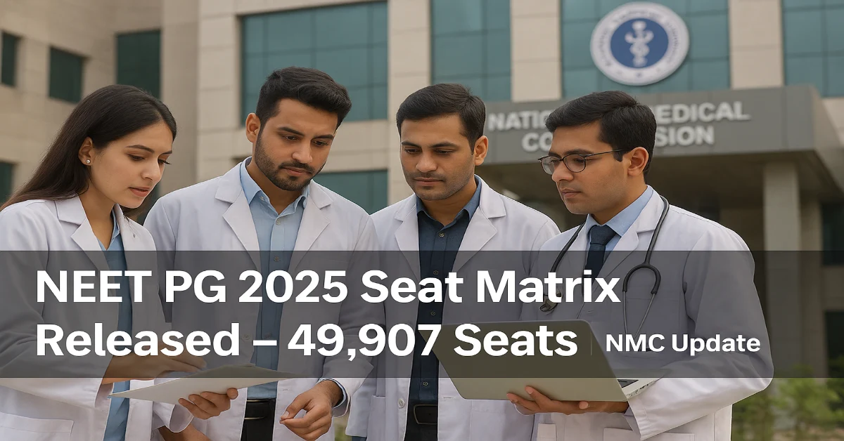 NEET PG 2025 Seat Matrix: 49,907 MD/MS/PG Diploma Seats Released