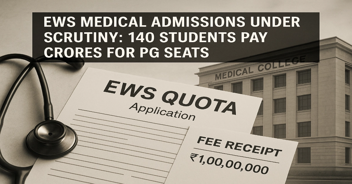 140 EWS Candidates Pay Crores for PG Medical Seats in Private Colleges