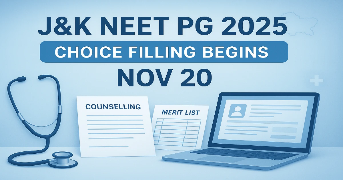 J&K BOPEE Releases NEET PG 2025 Choice Filling Schedule