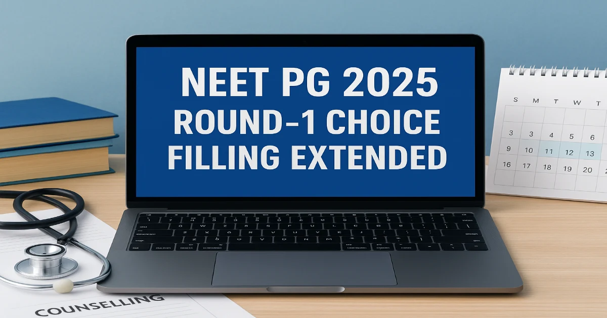 MCC Extends NEET PG Counselling 2025 Round-1 Choice Filling