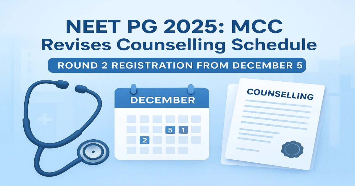 NEET PG 2025 Counselling New Schedule Out