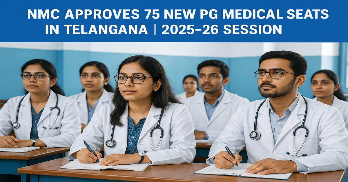 NMC Approves 75 New PG Medical Seats in Telangana for 2025-26 Session
