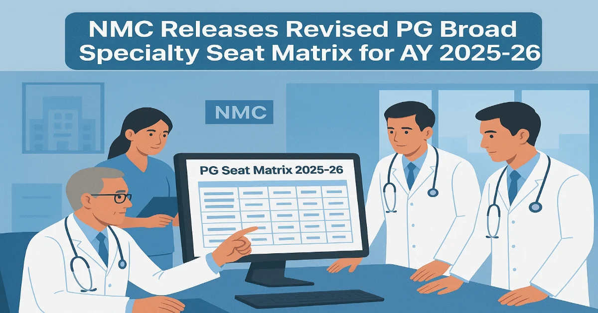 NMC Releases Revised PG Broad Specialist Seat Matrix