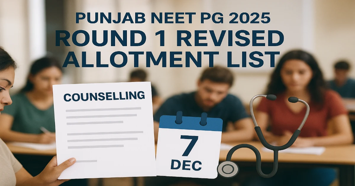 Punjab NEET PG 2025 Round 1 Revised Allotment List Out