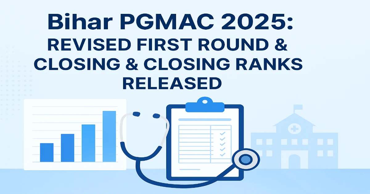 Bihar PGMAC 2025 Revised First Round Opening-Closing Rank Out