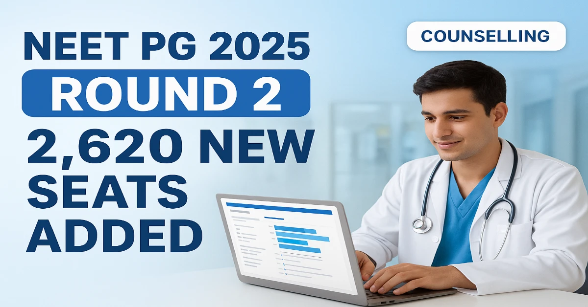 NEET PG 2025 Round 2: 2,620 New Seats Added