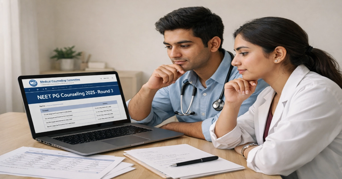 MCC begins the Round-3 counselling for NEET PG 2025-2026 Session Today.