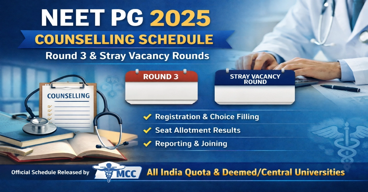 MCC Releases Tentative Schedule for NEET PG 2025 Round 3 Counselling