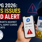 NEET PG 2026 NBEMS fraud alert poster warning candidates not to share OTPs, login credentials, admit cards, scorecards, identity documents, or photographs during the registration process.